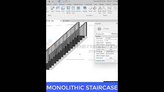 Monolithic Stairs in Revit Tutorial shorts revit courses [upl. by Ihtak]