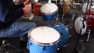 Sonor Teardrop Aqua Blue Satin Flame Drum Set 20quot 13quot 16quot [upl. by Resor412]