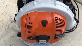 Stihl Br700 blowersopladora stihl 700soplando en la calle [upl. by Haidej901]