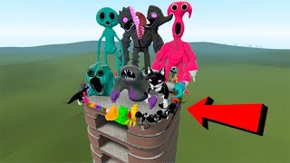 NEW ALL GARTEN BANBAN FAMILY 14 VS NEW CURSED GARTEN OF BANBAN 12 SPARTAN KICKING Garrys Mod [upl. by Barnabe]