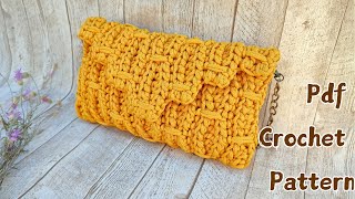 Crochet purse pattern Crochet clutch pattern Crossbody purse Crochet bag pattern Handbag pattern [upl. by Schnabel]