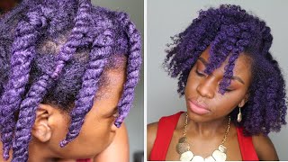 Dyed Natural Hair Purple Without Bleach [upl. by Ardnasyl226]