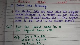 Ex 43 Qno2 Class 7 Maths New Book  Class 7 Maths Ex 43 Qno 2  New Ncert Class 7 Maths [upl. by Marrissa827]