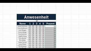 ExcelHack Anwesenheitskontrolle mit Kontrollkästchen amp ProzentDiagramm in Minuten erstellen [upl. by Ecinwahs974]