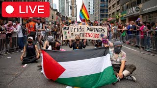 🚨 LIVE Islamists SHUT DOWN Toronto LGBT Pride [upl. by Ahsenyt]