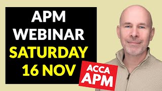 Join my webinar and ACE ACCA APM [upl. by Malcom]