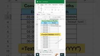 Convert Date into a Month Text formula focusinguide focustips excel excelformula shorts [upl. by Berwick22]