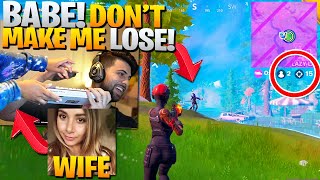 My Wife TOOK OVER My Stream She WON a Game Fortnite Battle Royale [upl. by Kesia]