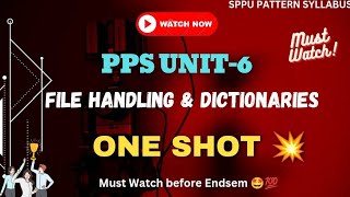 PPS Unit6 ONE SHOT 🤩 In Just 38 Mins 😱 SPPU Pattern  sppu endsem engineering oneshot pps [upl. by Noslrac]