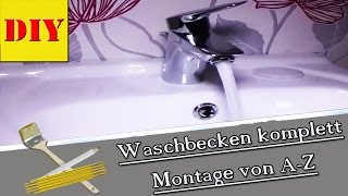 ⏩ Waschbecken mit Siphon installierenmontieren von Ingo  Der Heimwerker [upl. by Marylin]