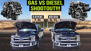 Ford 67L Diesel VS 73L Gas 060 Shootout Has The Gas Finally Caught Up To The Choked Out Diesels [upl. by Ali]