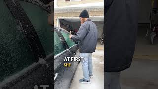 Unlocking frozen car door with a hammer 🤣 🙌 shorts [upl. by Gotthard]