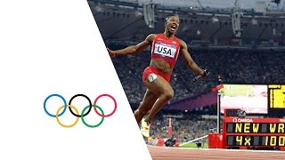 USA Break Womens 4 x 100m Relay World Record  London 2012 Olympics [upl. by Tegdig]