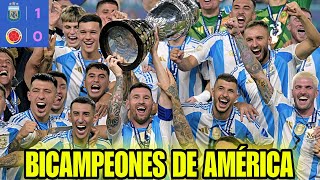 🚨 MESSI es BICAMPEÓN DE AMÉRICA con ARGENTINA 🤩 Final complicadísima que gana la SCALONETA 💥 [upl. by Spratt]