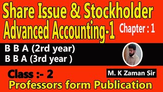 Share Issue amp Stockholder Advanced Accounting1B B A 3rd year  M B SPreliminary Class2 [upl. by Ahlgren]