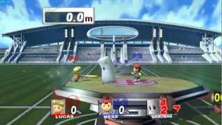 SSBB Home Run Contest easy 10050m with Ness amp Lucas [upl. by Alletse]