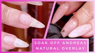 Acrylic Overlay Soak Off  Natural Nails 6 Months Growth [upl. by Quintie349]