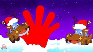 Finger Family  Reindeer Songs  Merry Christmas  Little Red Car [upl. by Nilahs]