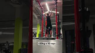 Weighted PullUps 20kg x 10 reps calisthenics [upl. by Nilerual92]