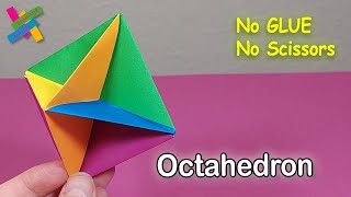 Colorful Modular Origami Octahedron 3D Geometric Paper Sculpture  DIY Creative Origami Tutorial [upl. by Efeek]