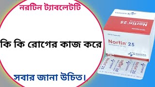 Nortin 25 mg tablet এর কাজ কি  nortin 25 mg bangla  nortin 10 mg tablet [upl. by Arakahs17]