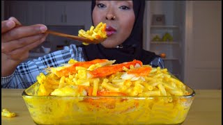 ASMR BAKED MAC amp CHEESE WITH KING CRAB  اكل مكرونة ماك ان تشيز بالكابوريا [upl. by Haakon877]