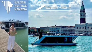 The SolarYacht AQVA  Exclusive ROOMTOUR at the Salone Nautico Boatshow in Venice Italy [upl. by Wallace]