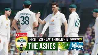 The Ashes  1st Test  Day 1 Highlights  Cricket 22 Gameplay [upl. by Schultz632]