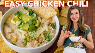 Easy White Chicken Chili Stovetop Recipe [upl. by Gentilis901]