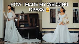 How I Made My Simple Wedding Dress With a Long Detachable Train [upl. by Marlo]