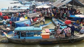 Cambodia boat fishing  Vietnam people life on the Mekong river in Cambodia [upl. by Anyat]