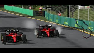 GP4 2023 Ferrari SF23 Fantastic battle Sainz versus Leclerc at Melbourne [upl. by Sage]