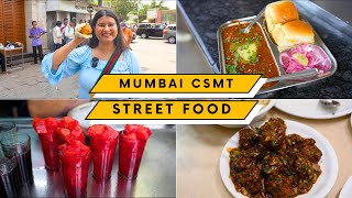 MUMBAI Street Food Near CSMT Station  Pav Bhaji Chinese Bhel Puri Vada Pav amp More  4K [upl. by Beshore916]