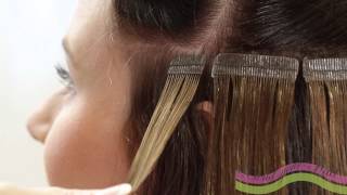 Anleitung TapeOn Extensions  Skin Weft anbringen und neu bekleben [upl. by Lamoureux9]