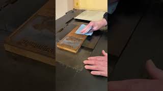 Cleaning a large electrotype after letterpress printing [upl. by Addie]