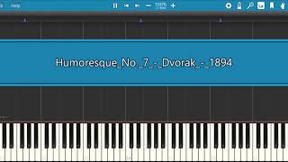 Antonín Dvořák  Humoresque No 7 Op 101 Synthesia Midi [upl. by Devaj461]