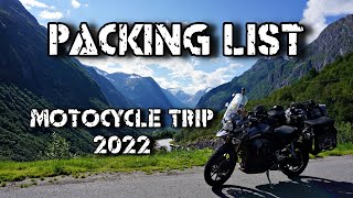 Packliste Motorradreise 2022  Norwegen  Pyrenäen [upl. by Eladnek]