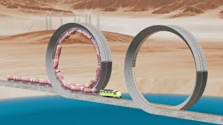 Trains vs Double Loop  Beamng Drive [upl. by Aisekal67]