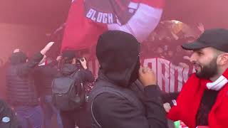 ASHBURTON ARMY ARRIVE AT THE EMIRATES STADIUM 🥁 UCL QUARTER FINALS  ARSENAL V BAYERN  arsenal [upl. by Aneed]