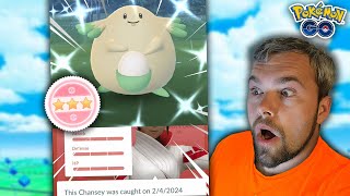 Shundo Chansey Caught I didnt expect to get THIS Pokémon GO [upl. by Rochus]