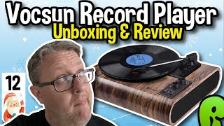 Vocsun Record Player  Unboxing amp Review Vlogmas Day 12 vlogmas vinyl turntable [upl. by Ahsenra]