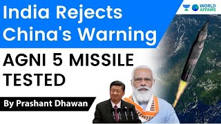 INDIA Warns CHINA By Successfully Launching AGNI 5 Missile  Why is China Afraid 😱✨ [upl. by Nelhsa]