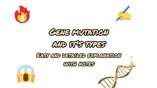 What is gene mutation and its type  Notes and full easy explanation😯🔥 [upl. by Arlinda320]