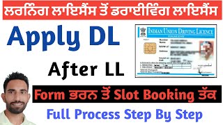 Driving Licence Apply Online 2023  Learning Licence To DL Punjab [upl. by Weingartner414]