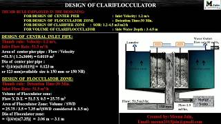 Designing calculation of Clariflocculator  Water treatment calculation  Advance Clarifier Design [upl. by Ysak]