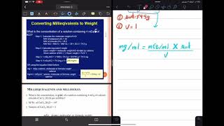 MILLIEQUIVALENTS MILLIMOLES [upl. by Eidnil]