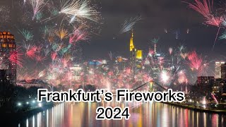 Frankfurts Fireworks 2024 Happy New Year Germany [upl. by Elttil998]