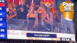 Taylor Swift chugs her beer at Super Bowl 2024 met with stadium of booing [upl. by Anitnuahs779]