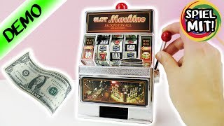 SPIELAUTOMAT SPARDOSE  Kann der JACKPOT geknackt werden Einarmiger Bandit sammelt Geld [upl. by Ayotaj445]