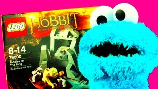 LEGO The Hobbit Toy Review with Cookie Monster Sesame Street  Riddles for The Ring Playset [upl. by Adnih]